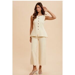 NWT Elegant Yellow/Cream Pantsuit for Women